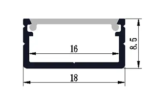 Shallow Surface Mounting Profile Dimensions