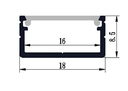 Shallow Surface Mounting Profile Dimensions