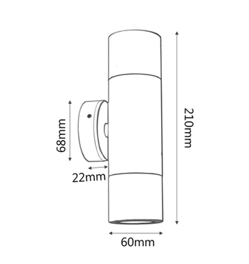 Up/Down Wall Pillar Light GU10 IP65