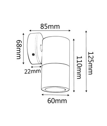 Exterior Fixed Wall Pillar Light GU10 IP65