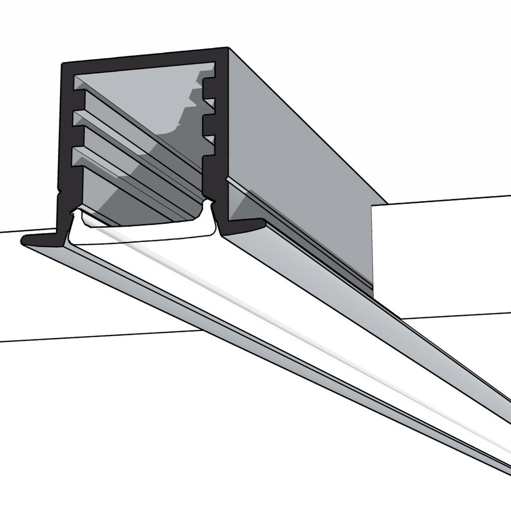 Tall Recess Aluminium Mounting Profile 2000mm