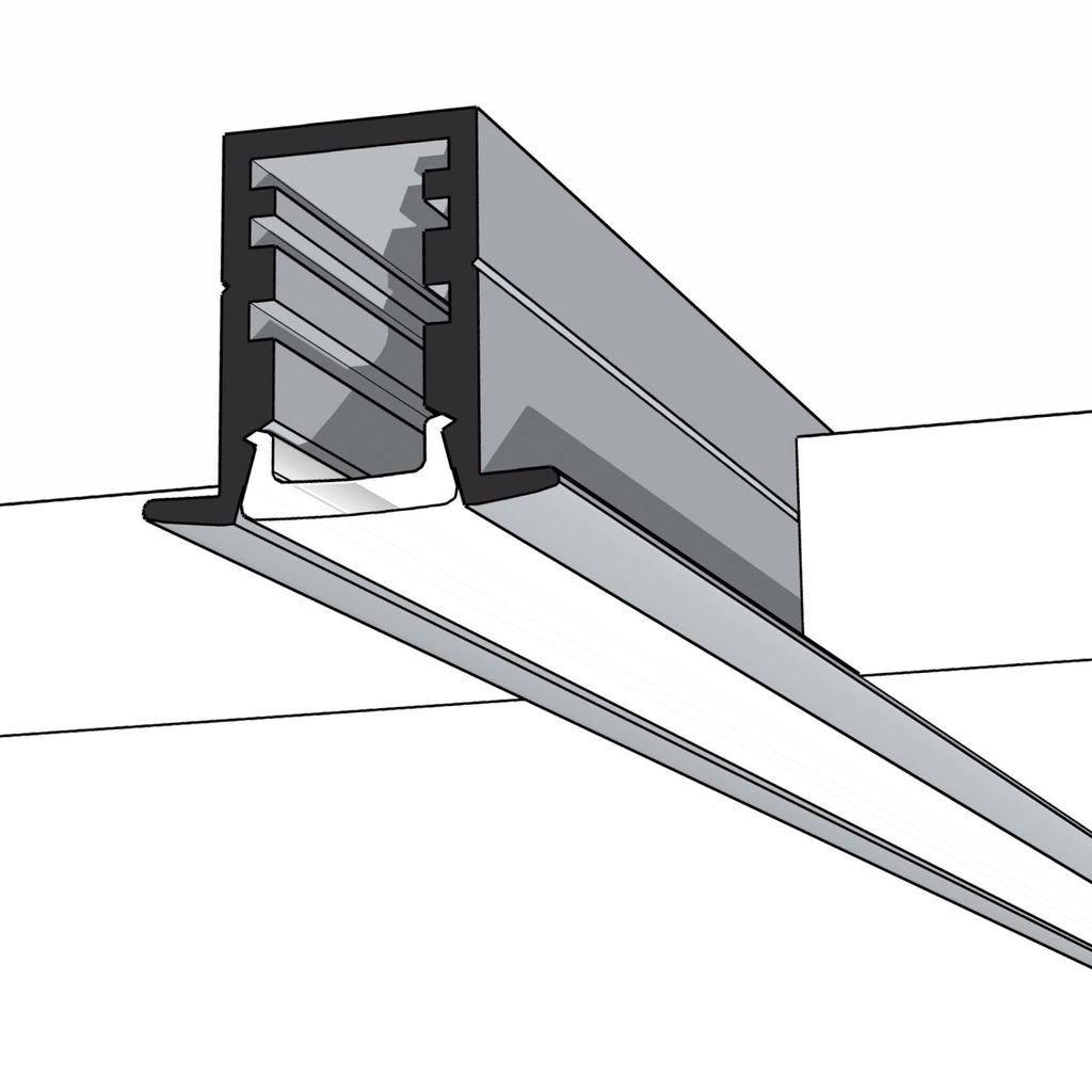 Mini Tall Recessed Aluminium Mounting Profile 2000mm