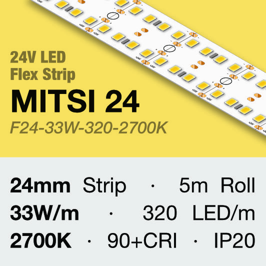 Mitsi 24 LED Strip 33W - 1 metre