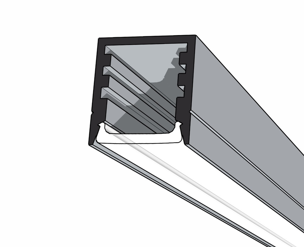 Deep Surface Aluminium Mounting Profile 2000mm