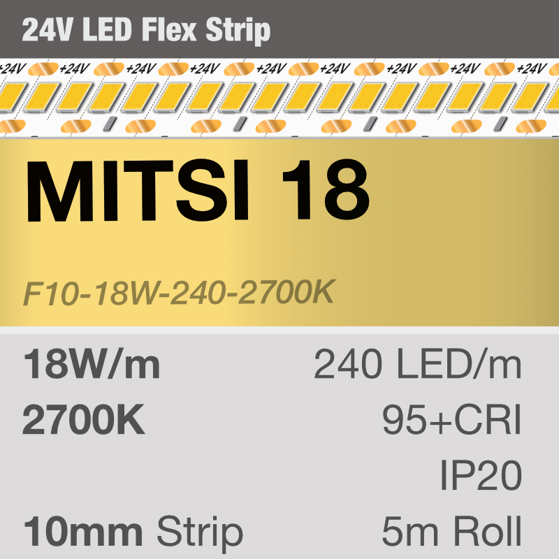 Mitsi 18 LED Strip - 18W/m 