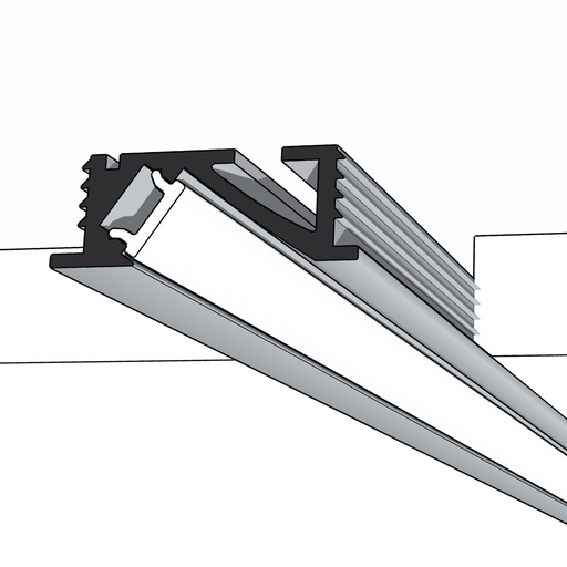 [P24X9-REC-2000] Slot Recess Aluminium Mounting Profile 2000mm