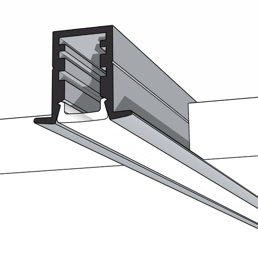 [P10X15-REC.2000] Mini Tall Recessed Aluminium Mounting Profile 2000mm